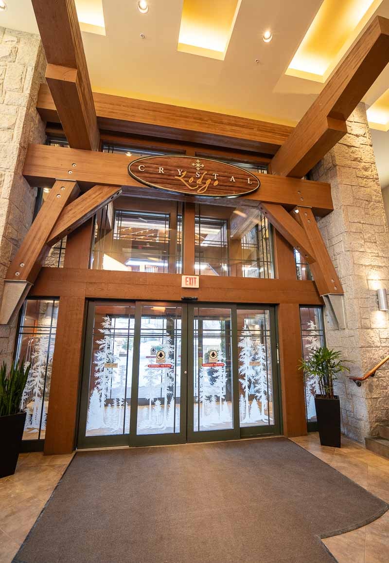 lobby at crystal lodge