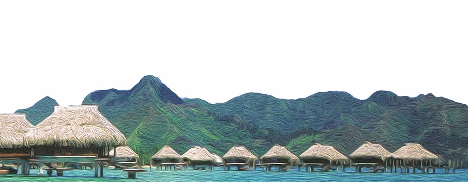 Moorea overwater bungalows